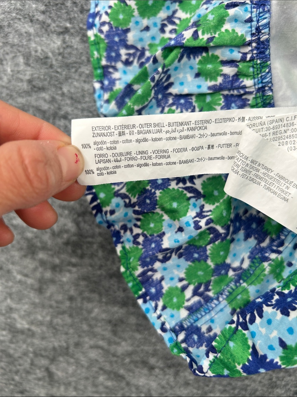 Zara Women’s Blue & Green Floral Puff-Sleeve Crop Top Size Small - Picture 6 of 9